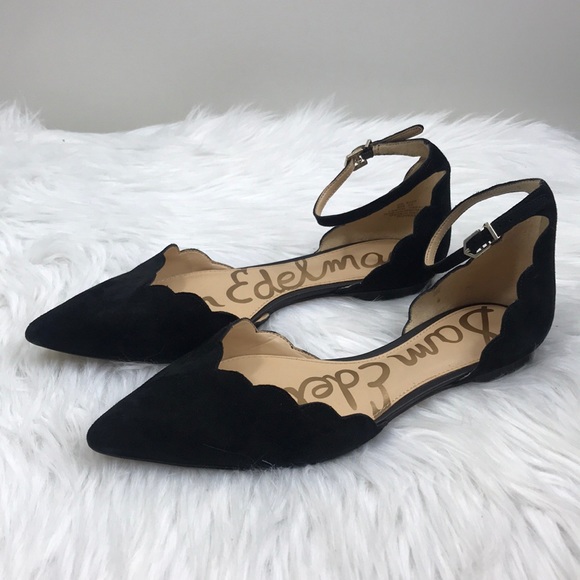 Sam Edelman Rowan Scalloped Pointy Toe Flat - Picture 2 of 8